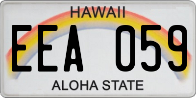HI license plate EEA059