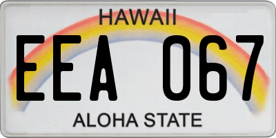 HI license plate EEA067