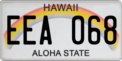 HI license plate EEA068