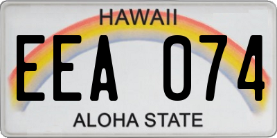 HI license plate EEA074