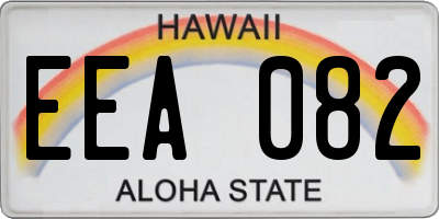 HI license plate EEA082