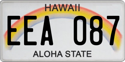 HI license plate EEA087
