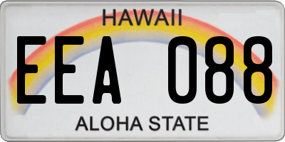 HI license plate EEA088