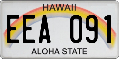 HI license plate EEA091