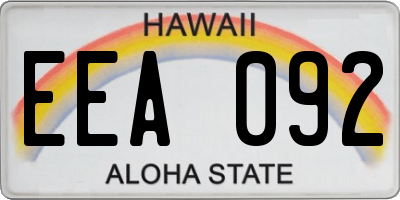 HI license plate EEA092