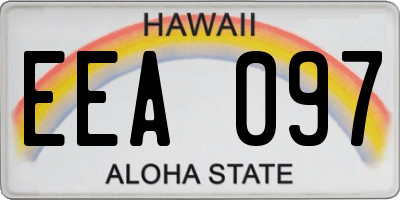 HI license plate EEA097