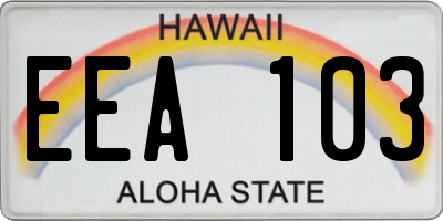 HI license plate EEA103