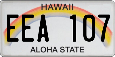 HI license plate EEA107