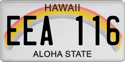 HI license plate EEA116