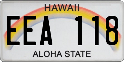 HI license plate EEA118