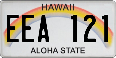 HI license plate EEA121