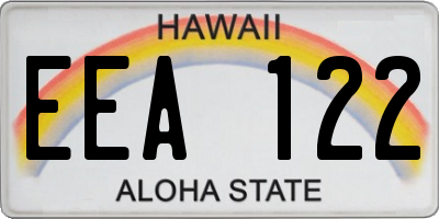 HI license plate EEA122