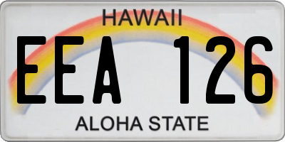 HI license plate EEA126
