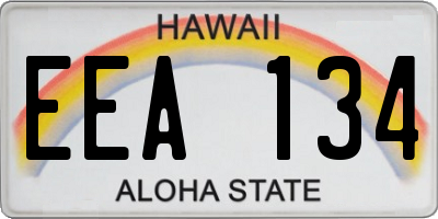 HI license plate EEA134