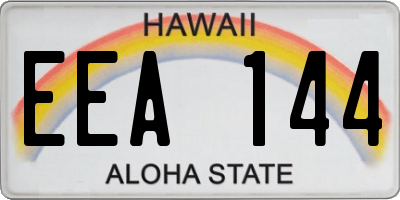 HI license plate EEA144