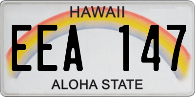 HI license plate EEA147