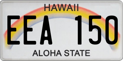 HI license plate EEA150