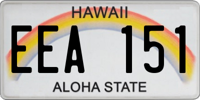 HI license plate EEA151