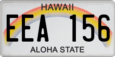 HI license plate EEA156