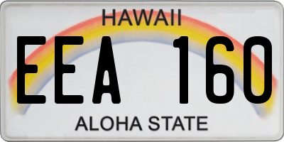 HI license plate EEA160
