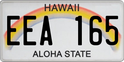 HI license plate EEA165