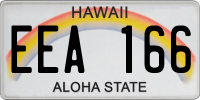 HI license plate EEA166