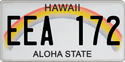 HI license plate EEA172