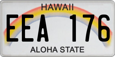 HI license plate EEA176