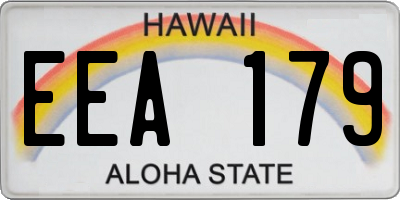 HI license plate EEA179