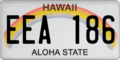 HI license plate EEA186