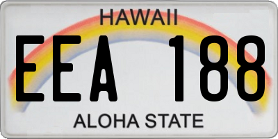 HI license plate EEA188