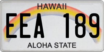 HI license plate EEA189