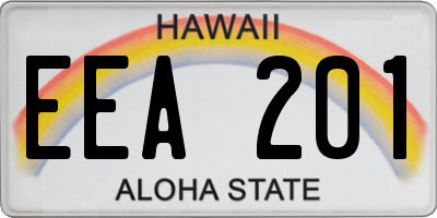 HI license plate EEA201
