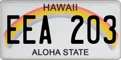 HI license plate EEA203
