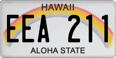 HI license plate EEA211