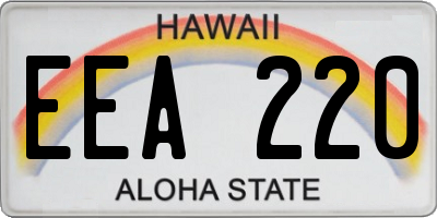 HI license plate EEA220