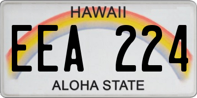 HI license plate EEA224