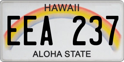 HI license plate EEA237