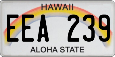 HI license plate EEA239