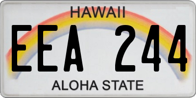 HI license plate EEA244