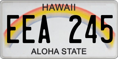 HI license plate EEA245