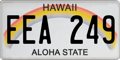 HI license plate EEA249