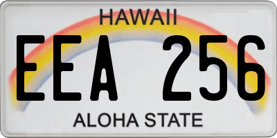 HI license plate EEA256