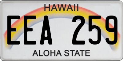 HI license plate EEA259