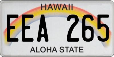 HI license plate EEA265