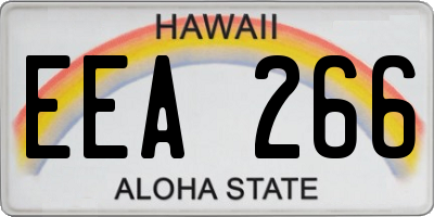 HI license plate EEA266
