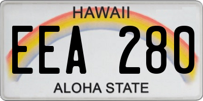 HI license plate EEA280