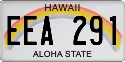 HI license plate EEA291