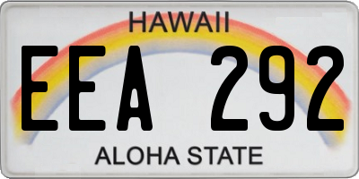 HI license plate EEA292