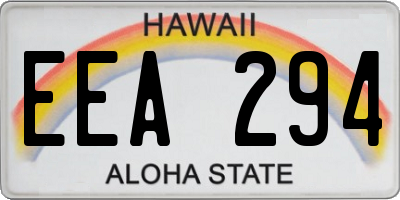 HI license plate EEA294